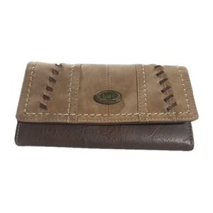 Born Concept RFID Faux Suede Wallet Brown Flap, Identity Scan Shield